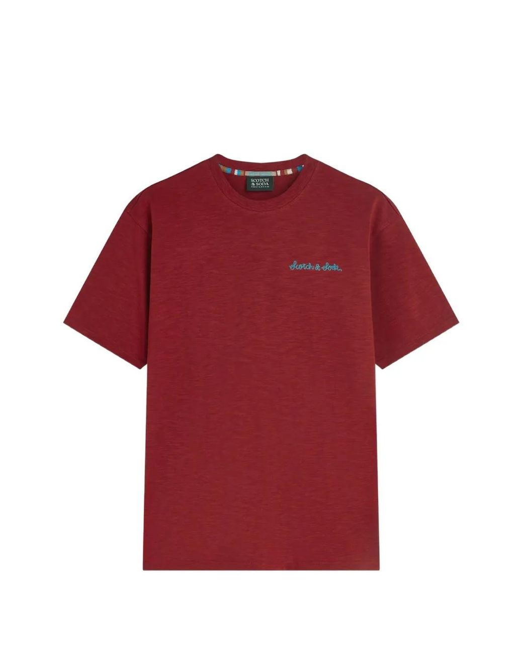 Scotch & Soda Logo-Embroidered Slub-Texture T-Shirt for men