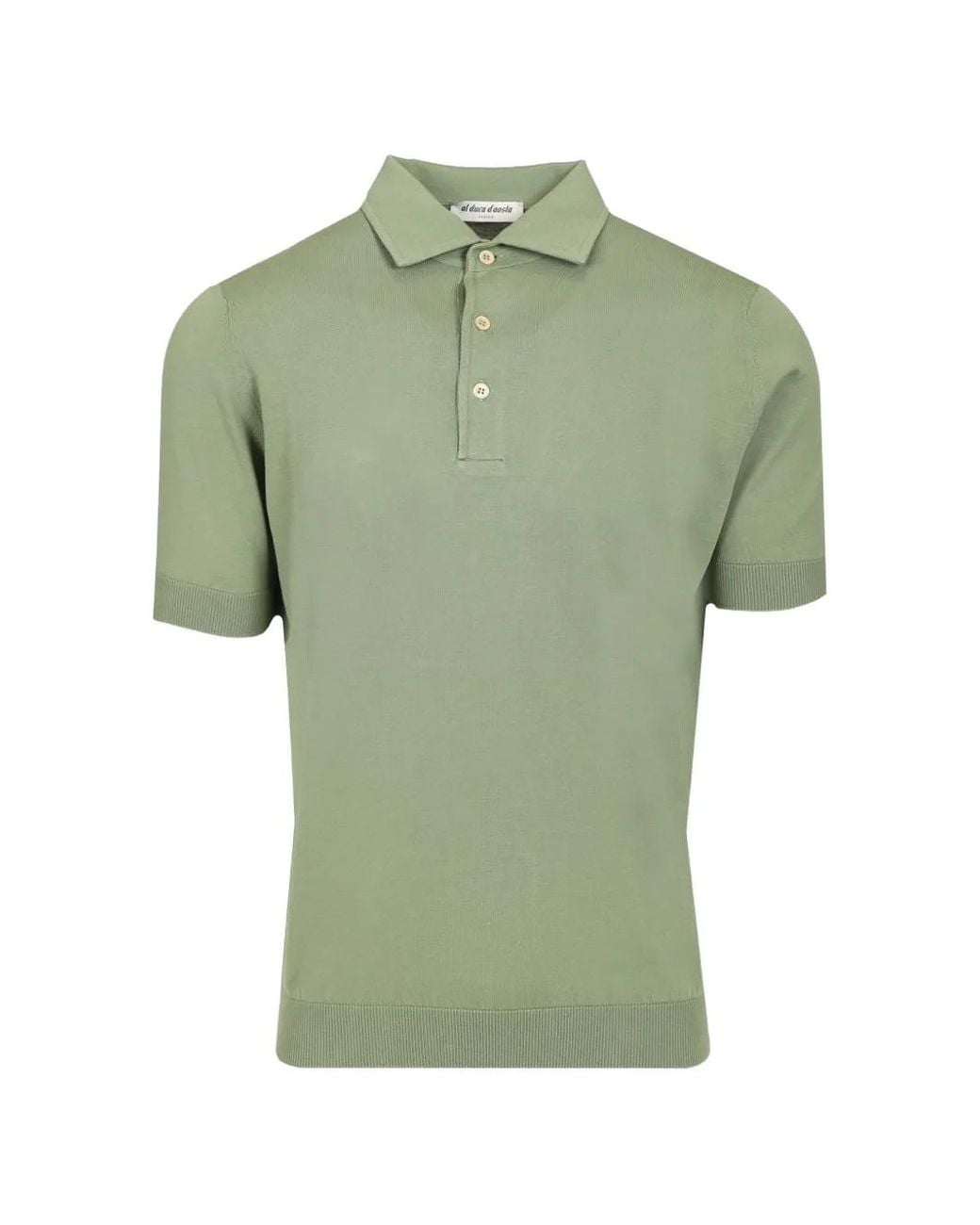 Al Duca D'aosta Green Short-Sleeve Cotton Polo Shirt for men