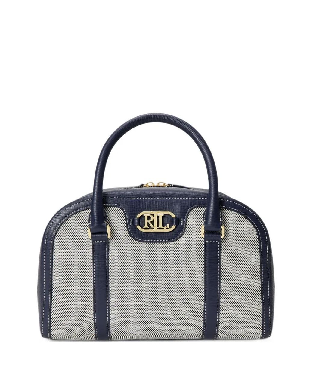 Ralph Lauren Blue Logo-Plaque Bowling Bag