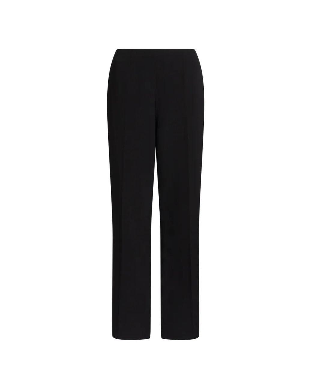 Alberta Ferretti Black Pressed-Crease Straight-Leg Trousers