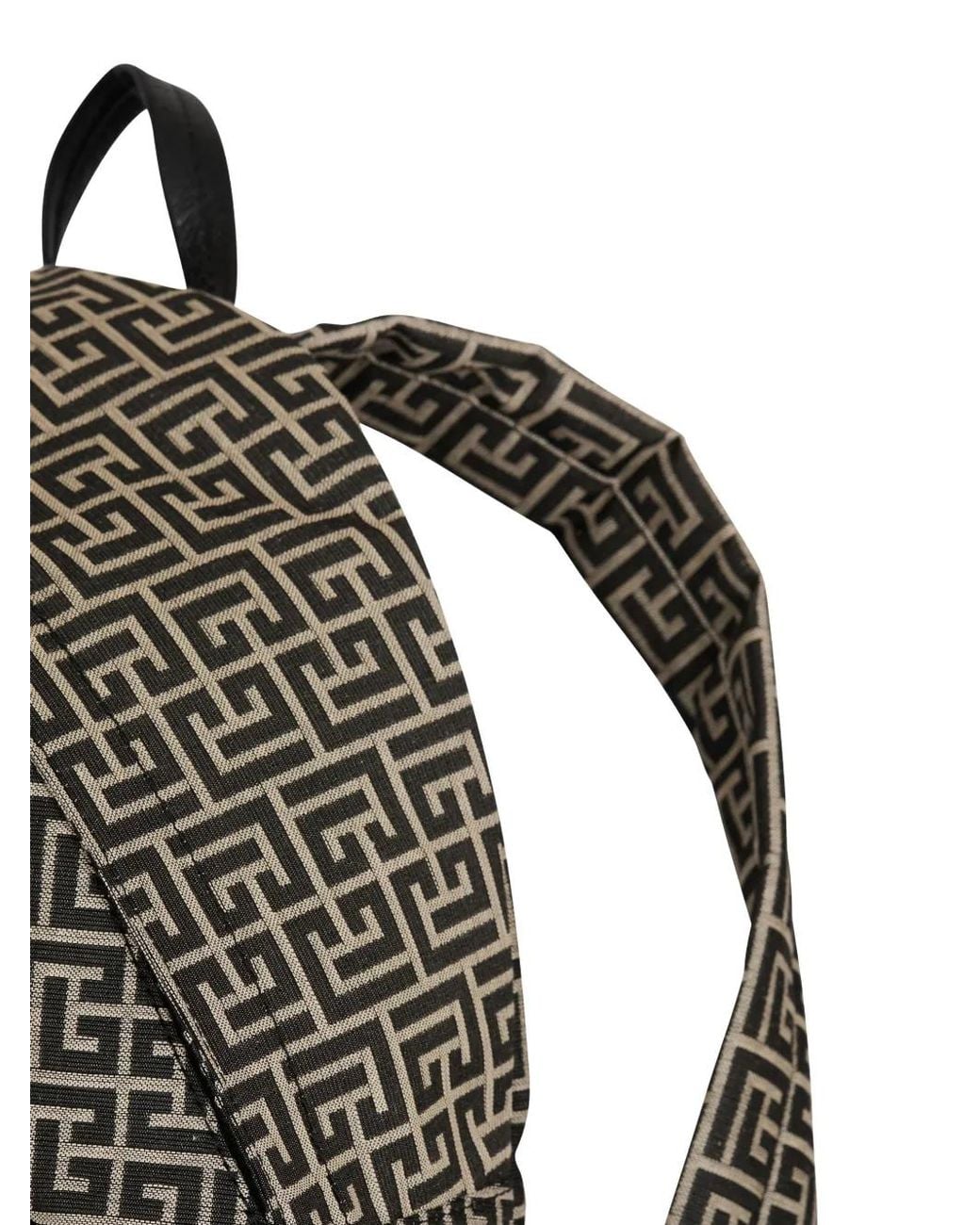 Balmain Gray Pulse Backpack With Jacquard Monogram for men