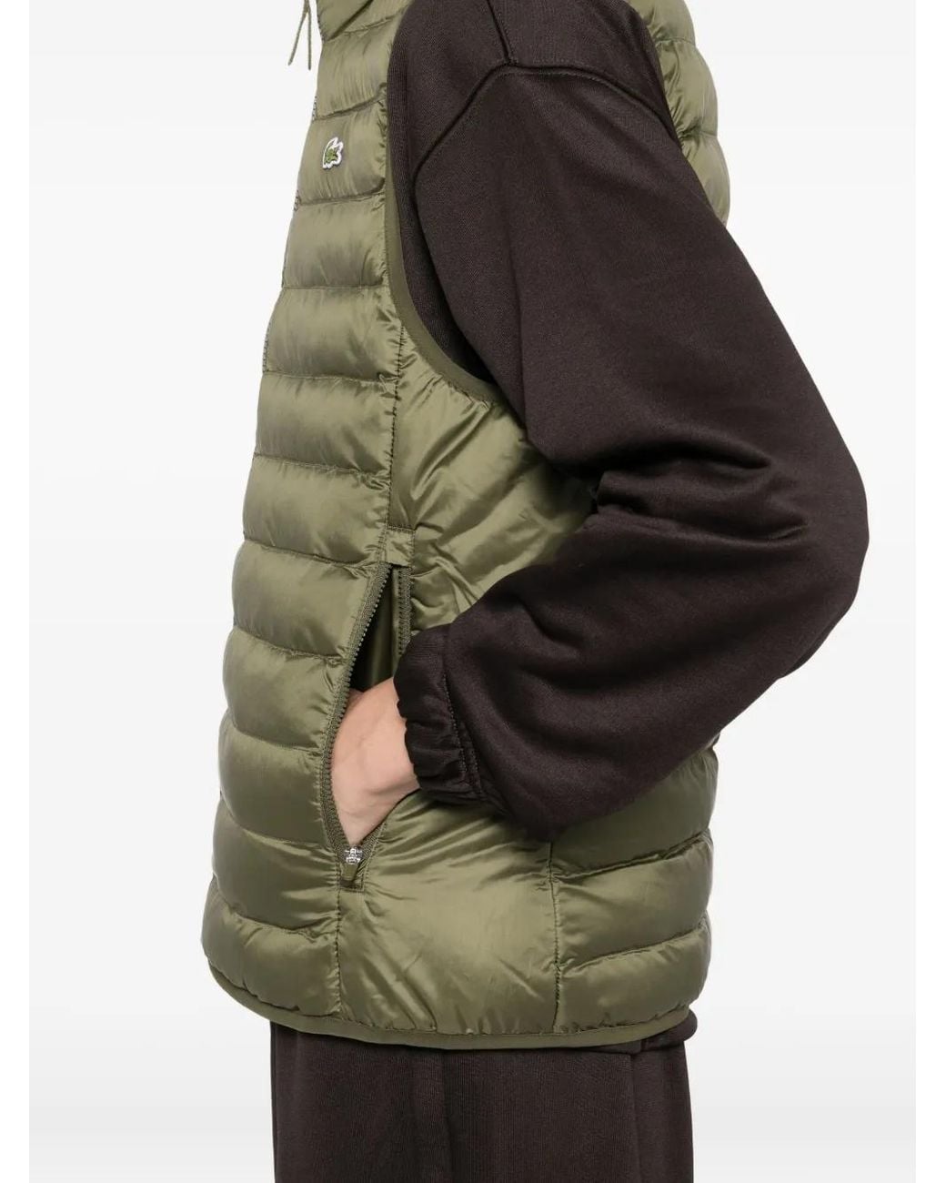 Lacoste Green Zip Quilted Gilet for men