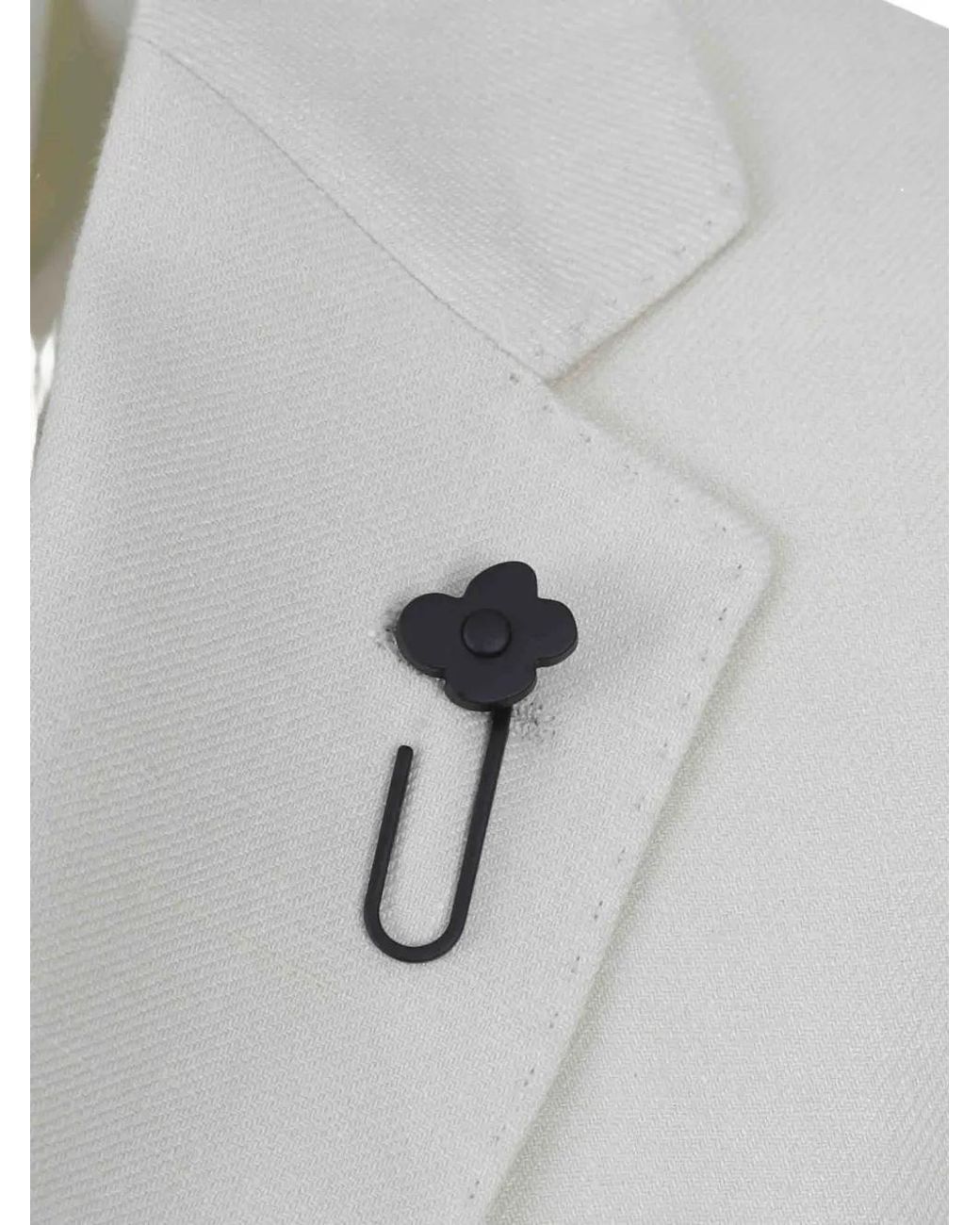 Lardini White Brooch Single-Breasted Suit for men