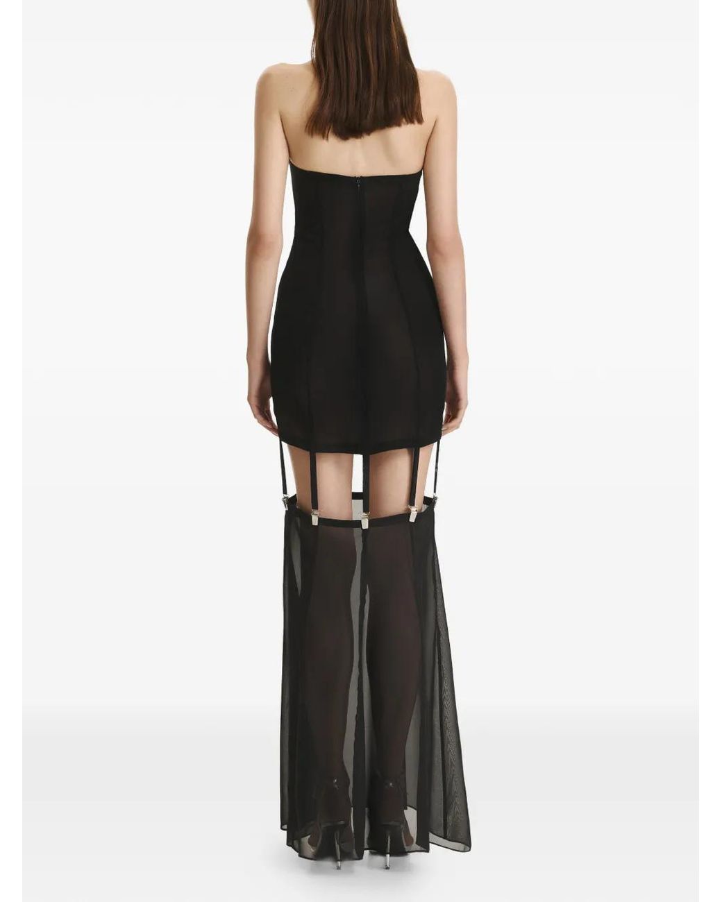 Vestiaire d'un Oiseau Libre Black Suspender Maxi Dress