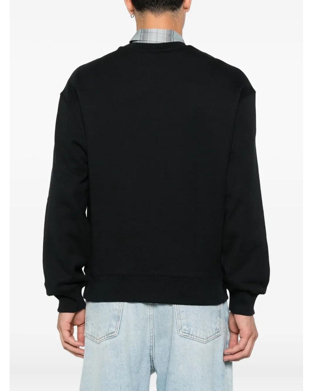 Maison Kitsuné Black Cotton Sweatshirt With Fox Embroidery