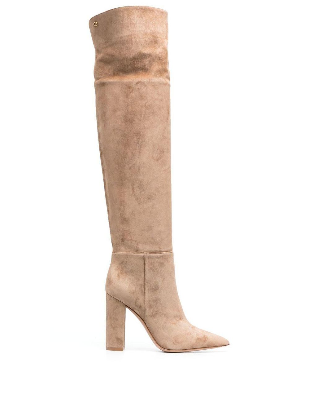 Gianvito Rossi Laarzen Met Puntige Neus in het Naturel | Lyst NL