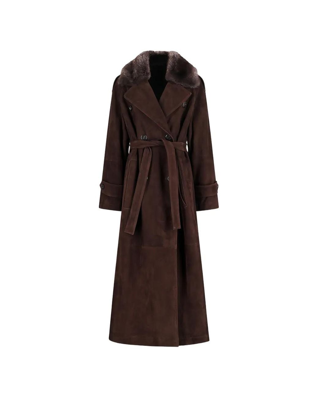 Blancha Brown Leather Coat