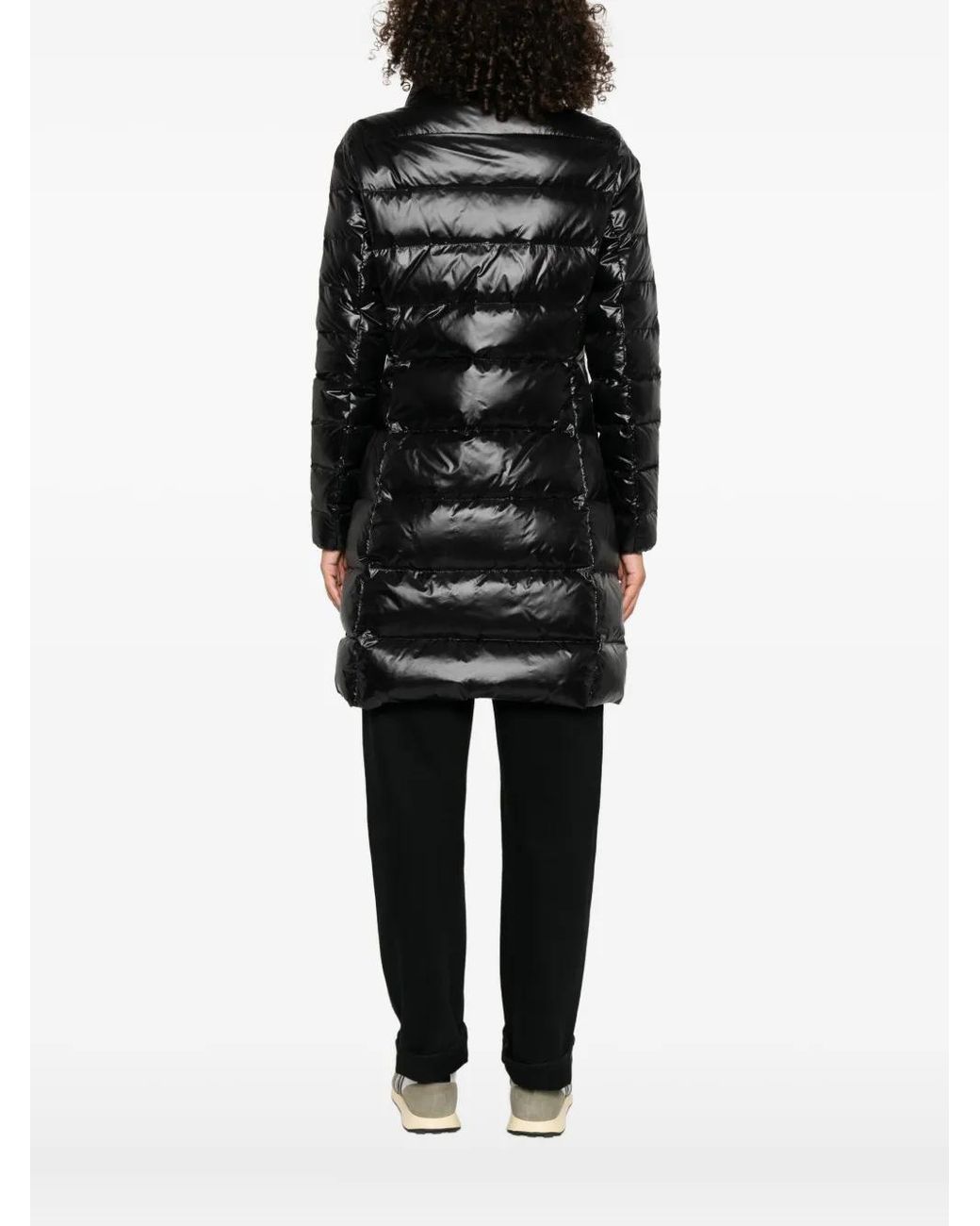 Fay Black Quilted Stand-Collar Coat