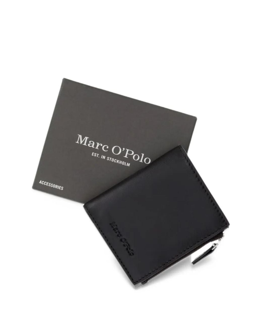 Marc O' Polo Black Maxim Logo-Debossed Zip-Around Wallet for men