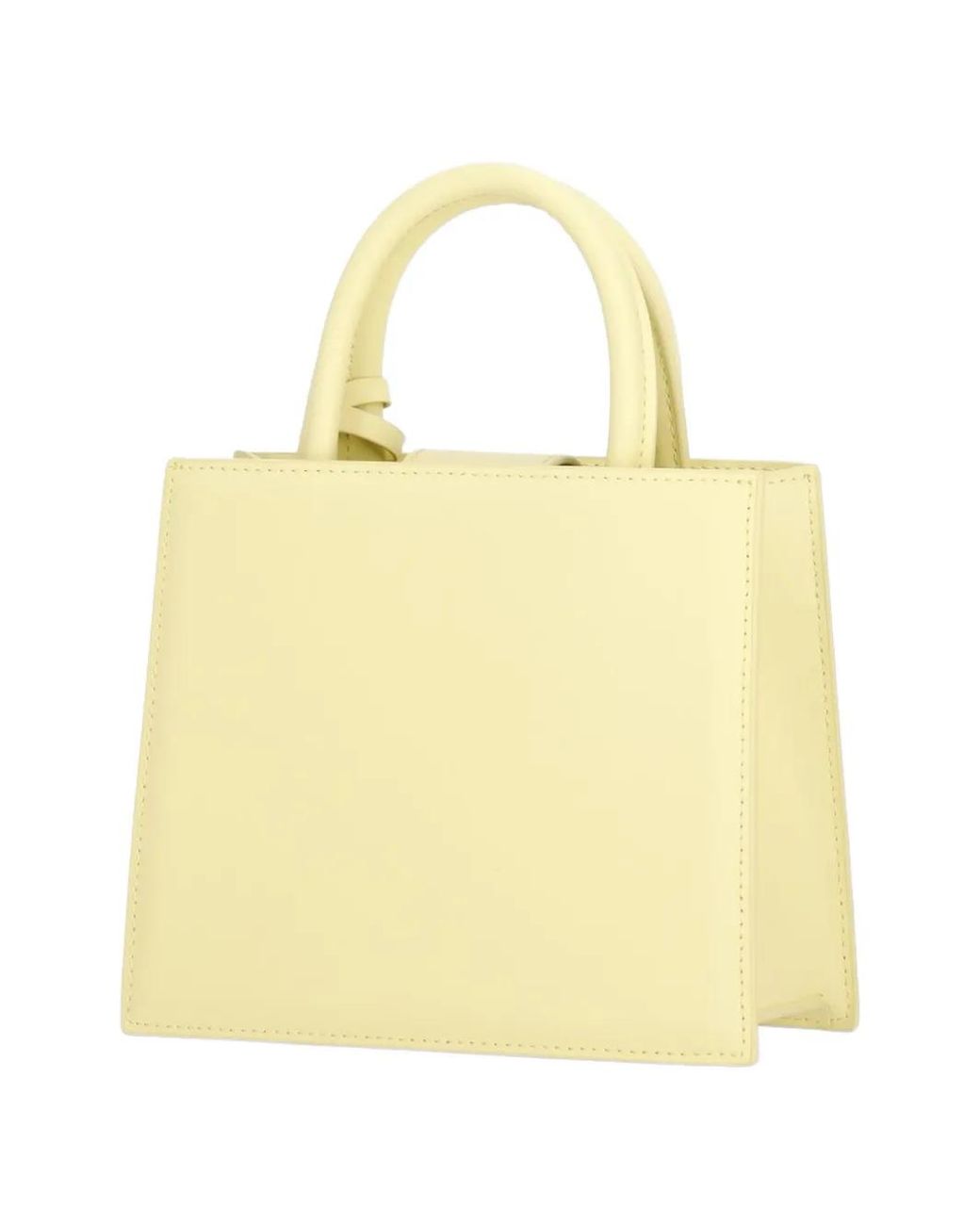 Mc2 Saint Barth Yellow Mini Shop Bag Leather Tote Bag
