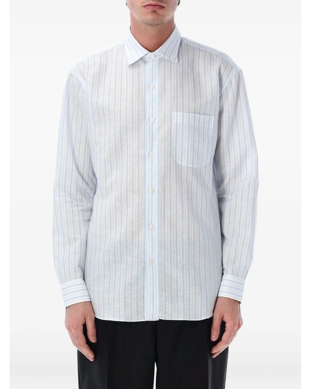 Salvatore Piccolo White Alberto Striped Shirt for men