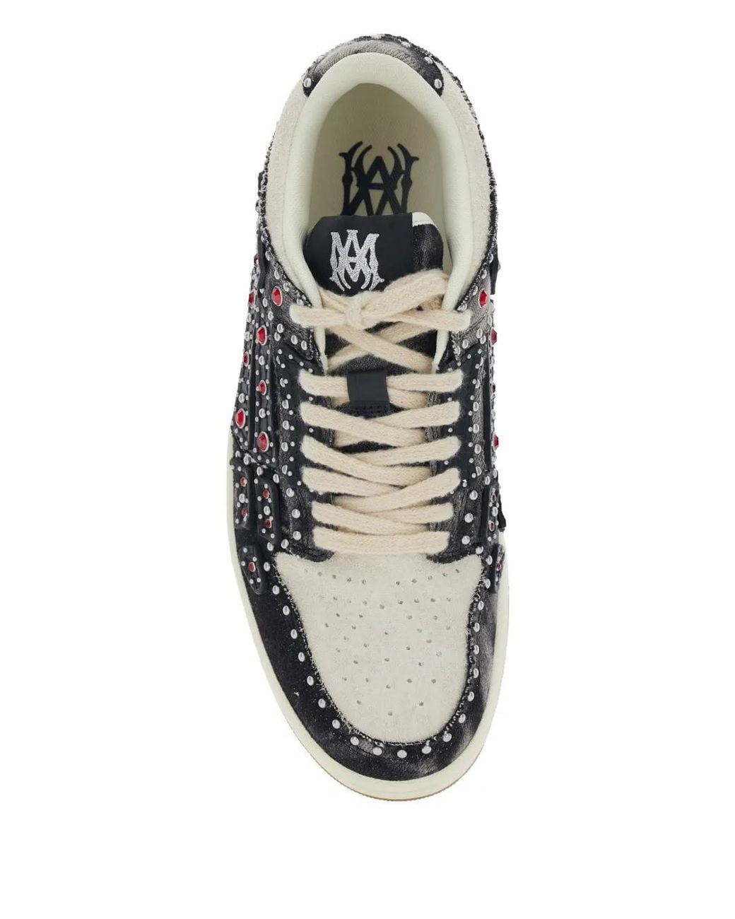 Amiri Gray Stud Skel Top Low Sneakers for men