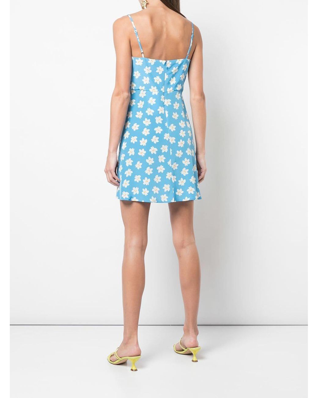 HVN Nora Floral Silk Bias Mini Dress in 