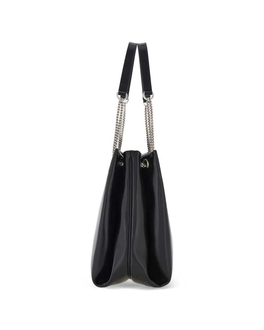 Ferragamo Black Hardware Chain Tote Bag