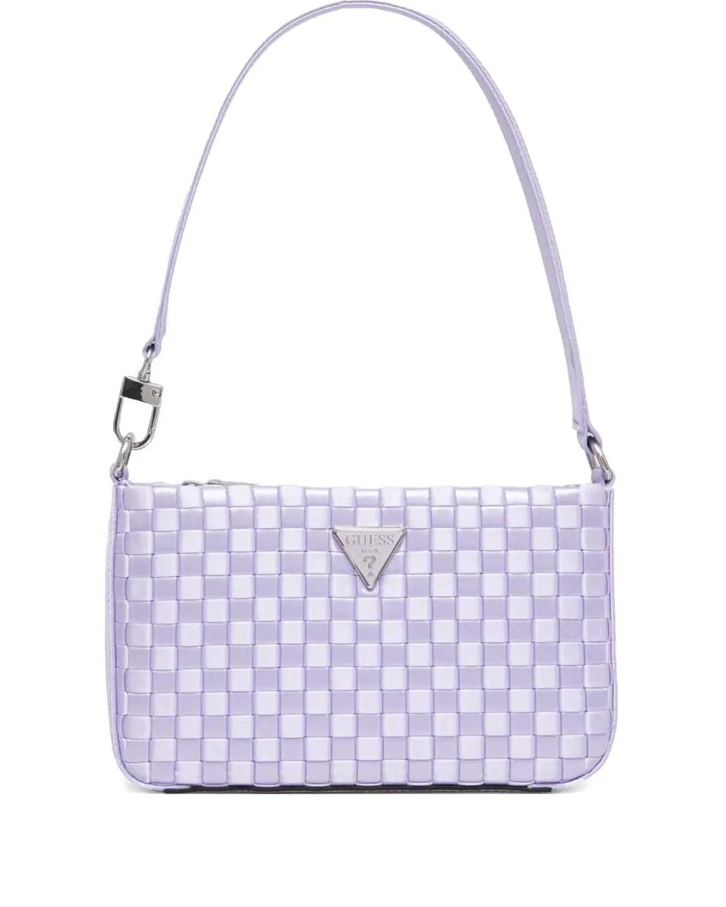 Guess Purple Logo-Plaque Shoulder Bag