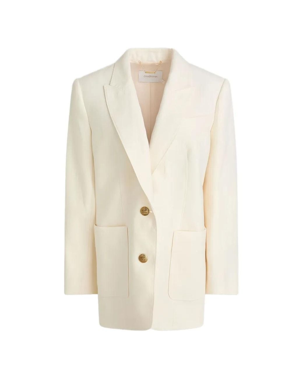 Zimmermann White Single-Breasted Blazer