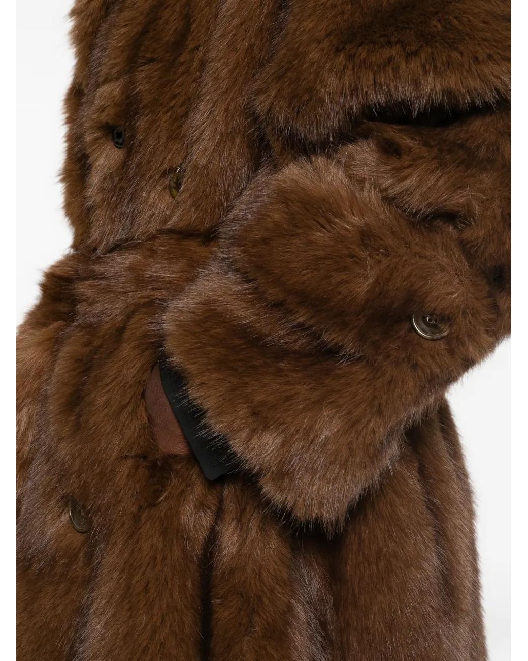 BB COUTURE Brown Farrah Faux-Fur Belted Coat