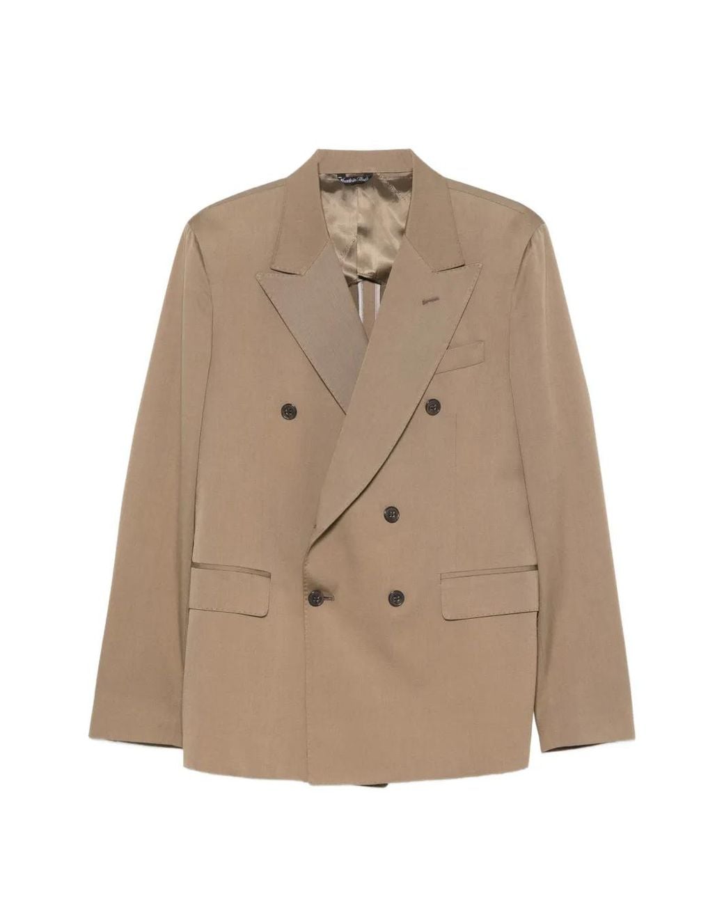 Brian Dales Natural Double-Breasted Peak-Lapel Blazer for men