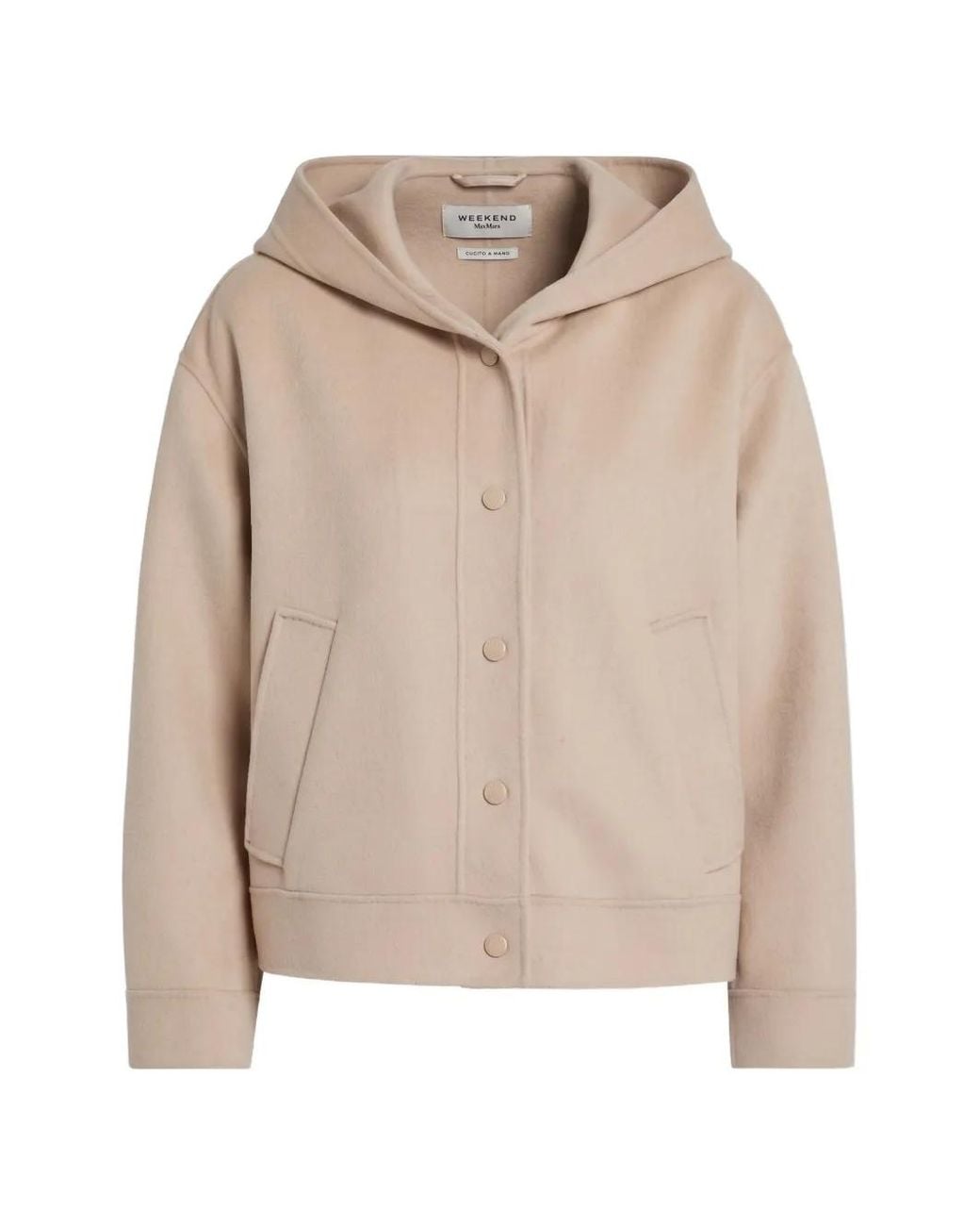 Weekend by Maxmara Natural Hooded Press-Stud Jacket