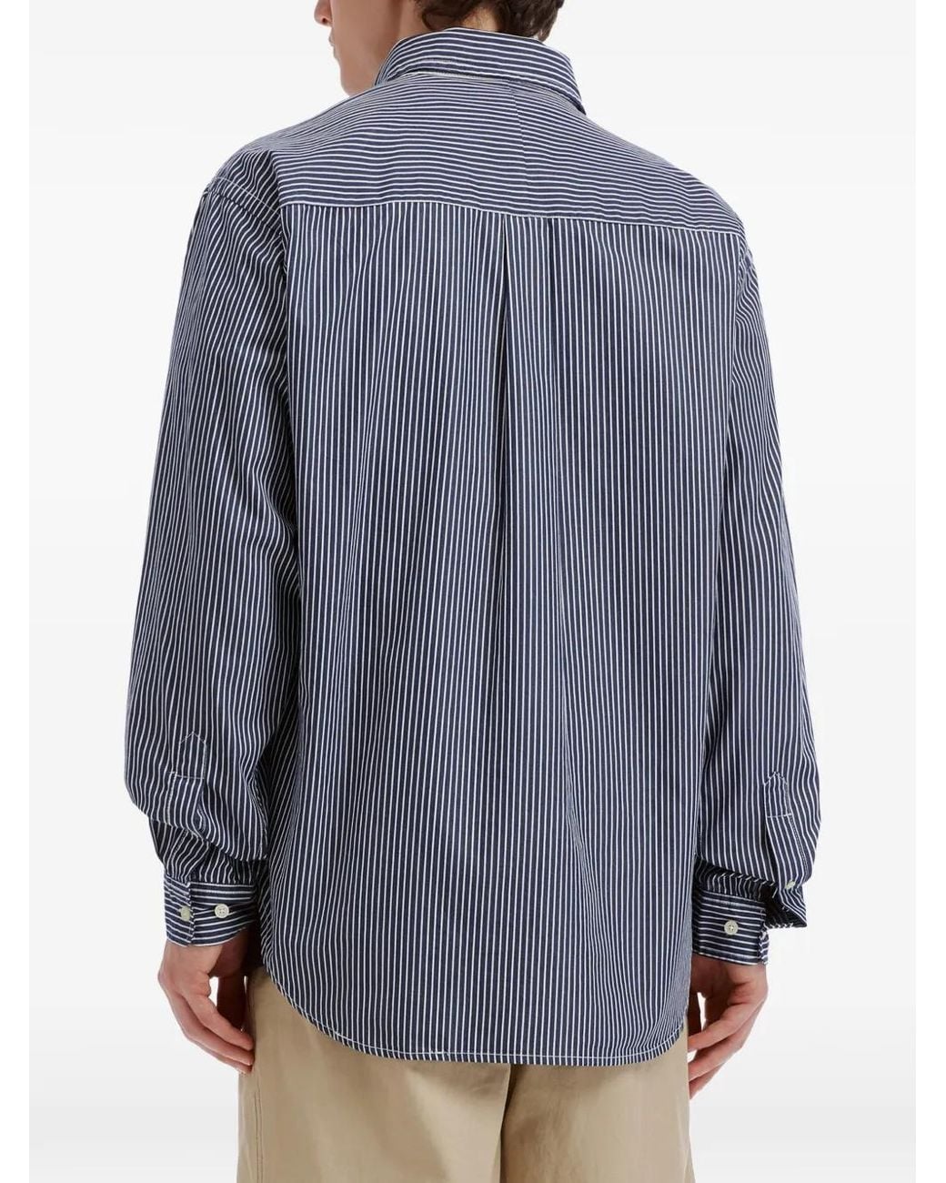 Chocoolate Blue Striped Button-Down Shirt for men