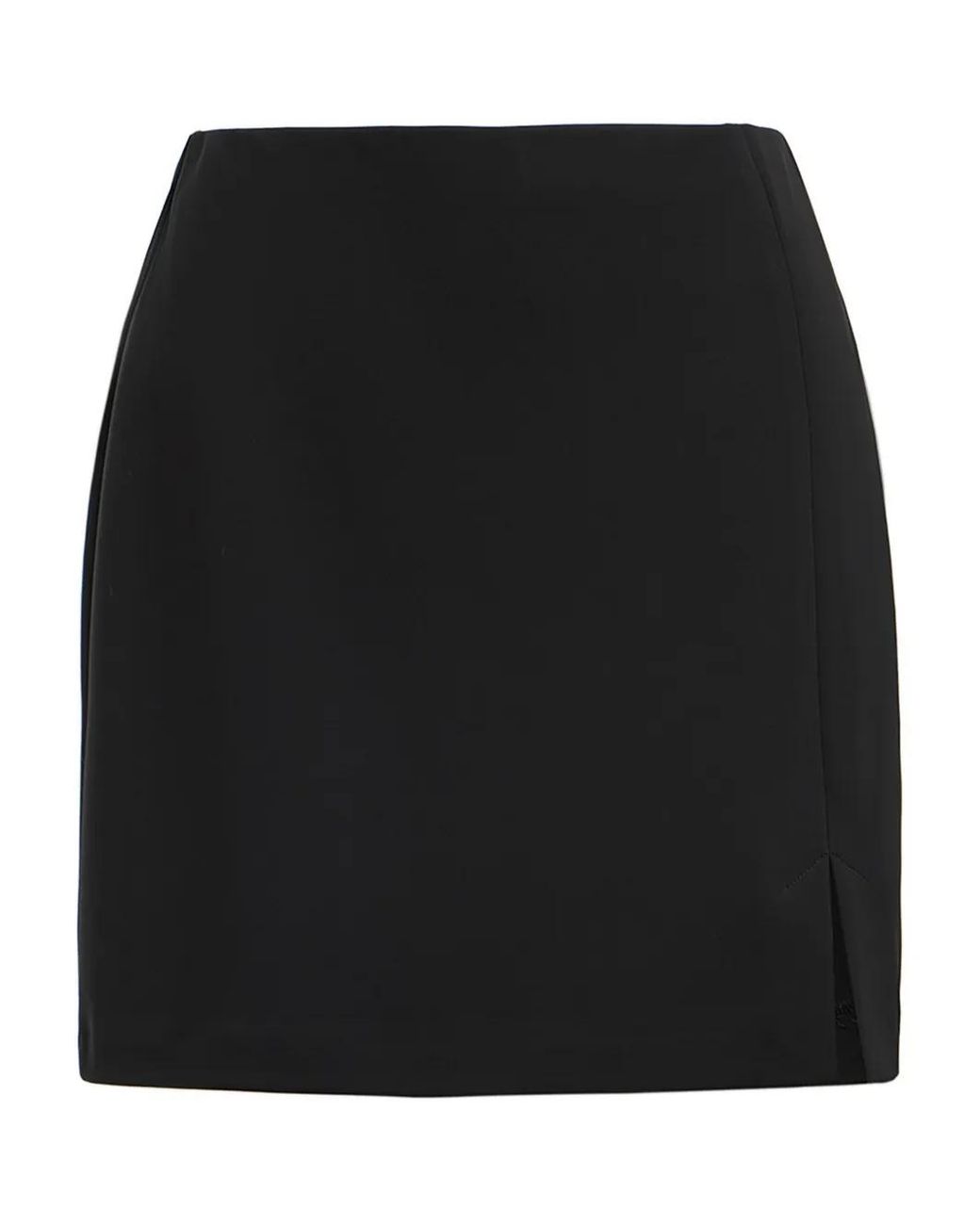 12 STOREEZ Black Crepe Mini Skirt