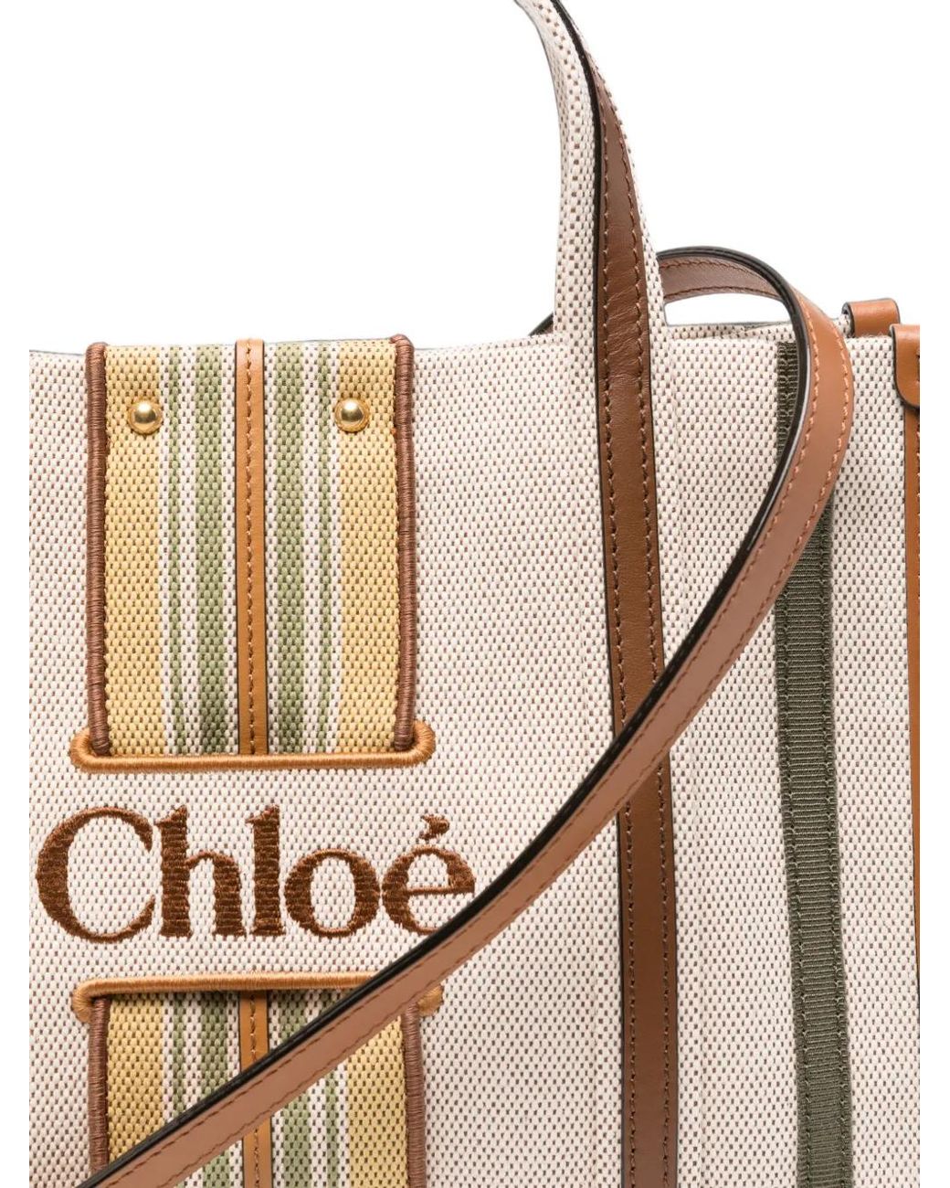 Chloé White Woody Loop Tote Bag