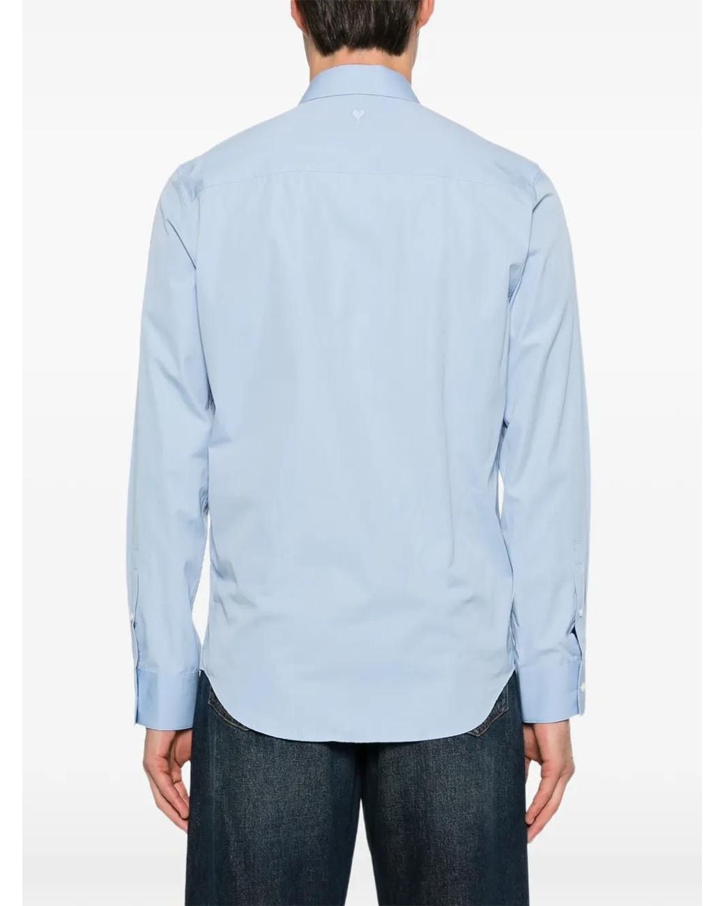 AMI Blue Light Long-Sleeve Shirt With Classic Collar for men
