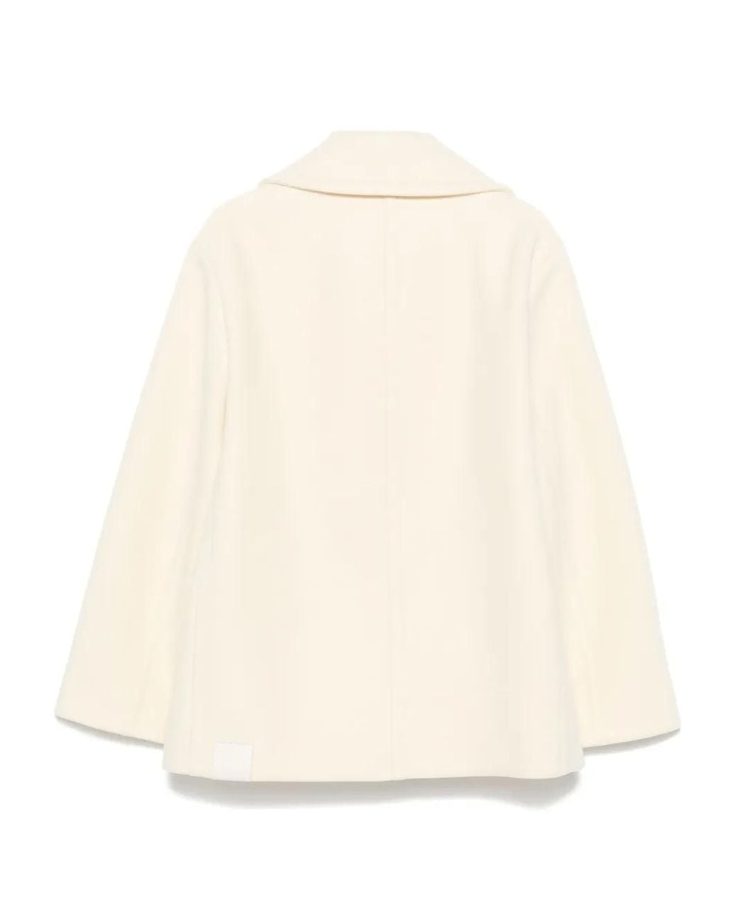Jil Sander Natural Double-Breasted Wool Peacoat