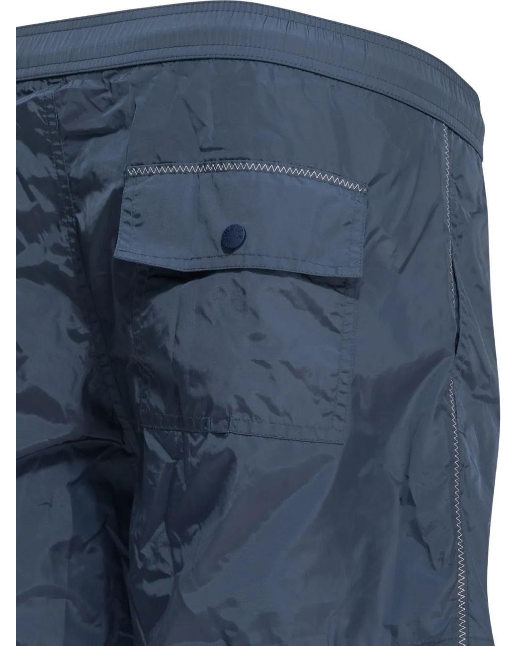 Moncler Blue Logo-Patch Swim Shorts for men