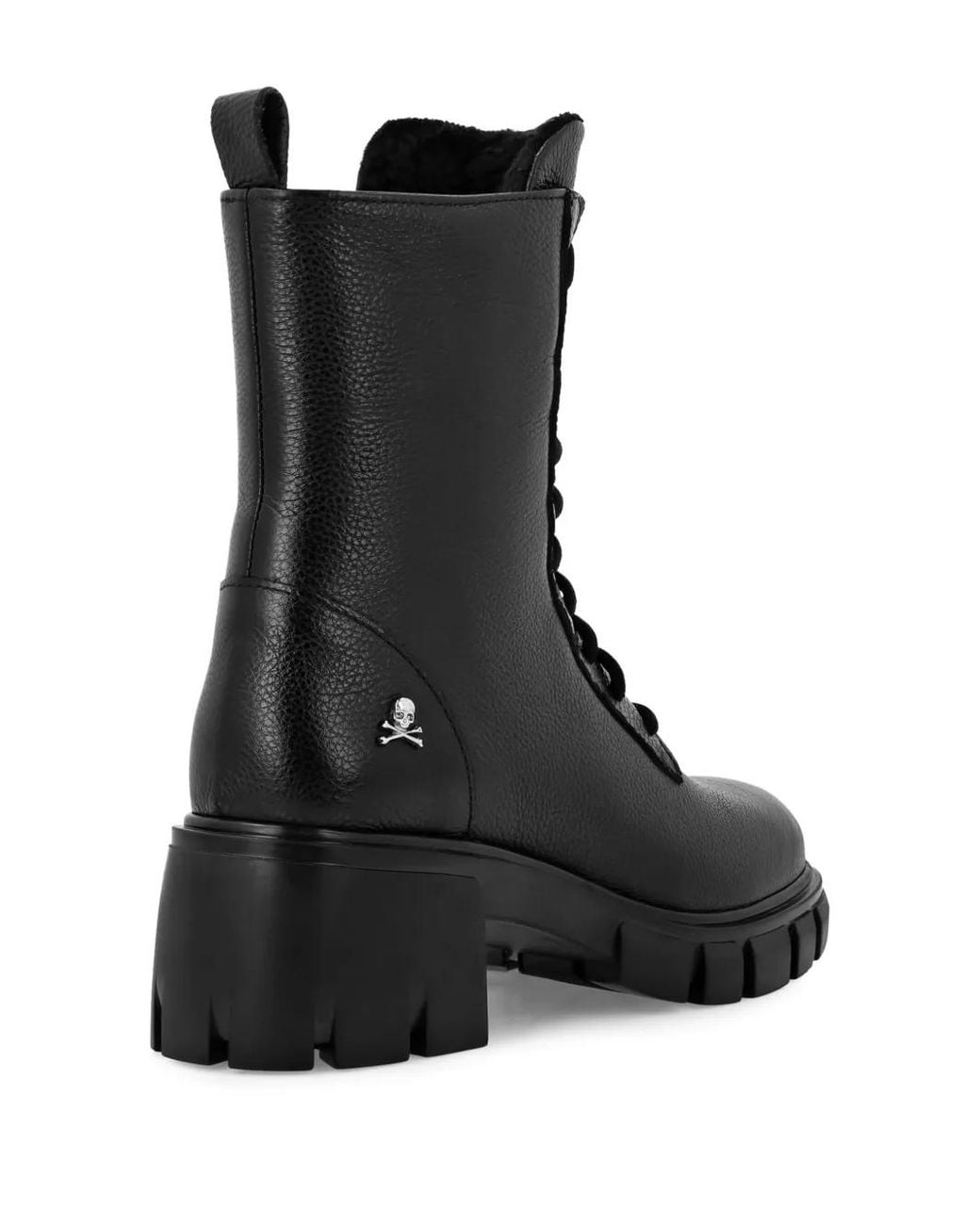 Philipp Plein Black Leather Boots