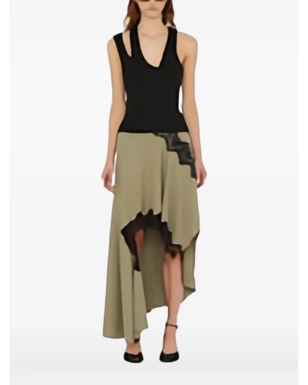Christopher Esber Asymmetrische Geribbelde Top in het Green