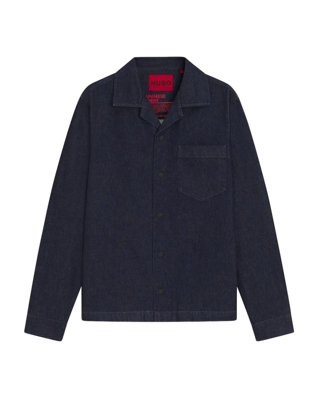 HUGO Blue Button-Up Denim Jacket for men