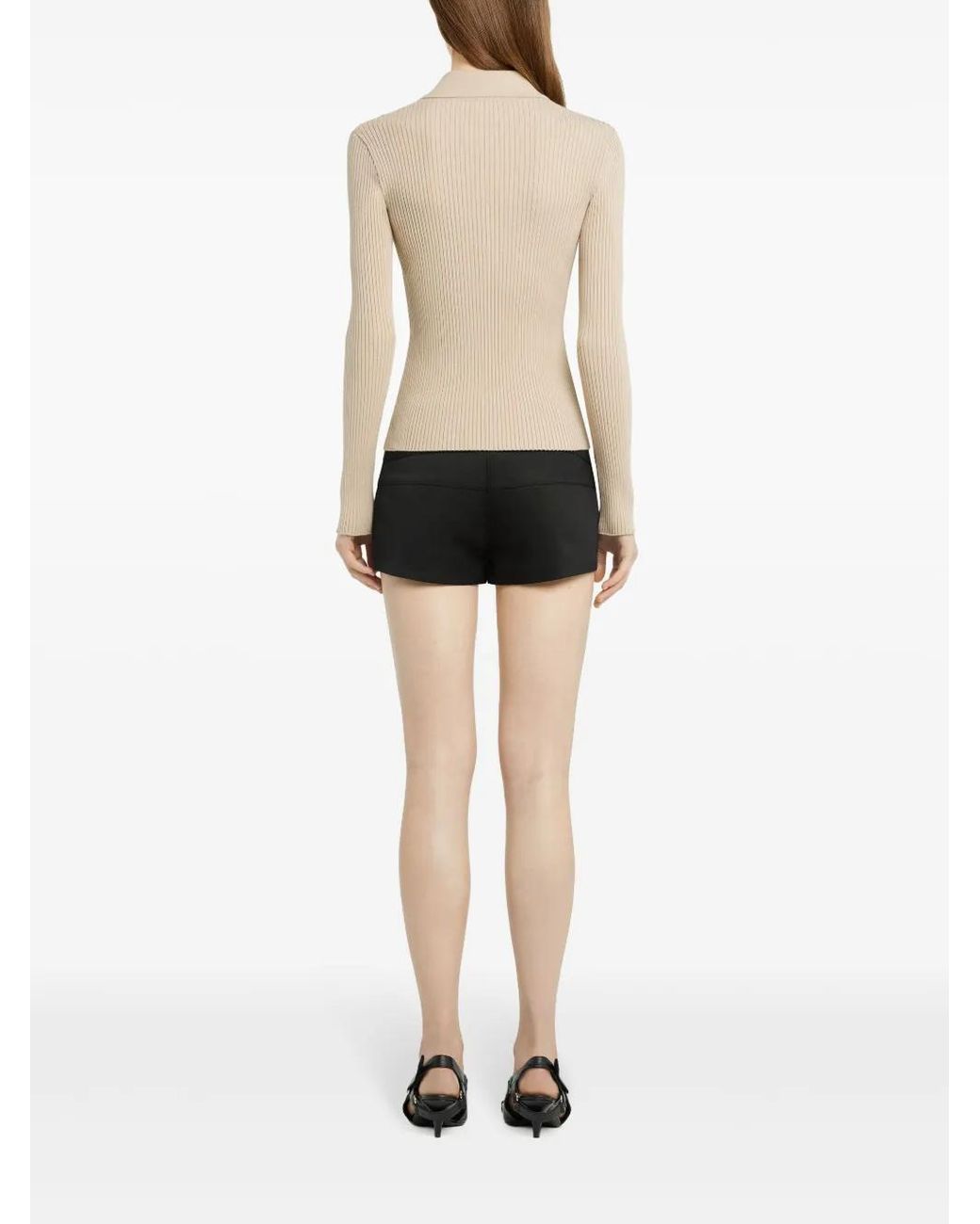 Courreges Natural Zip-Up Cardigan