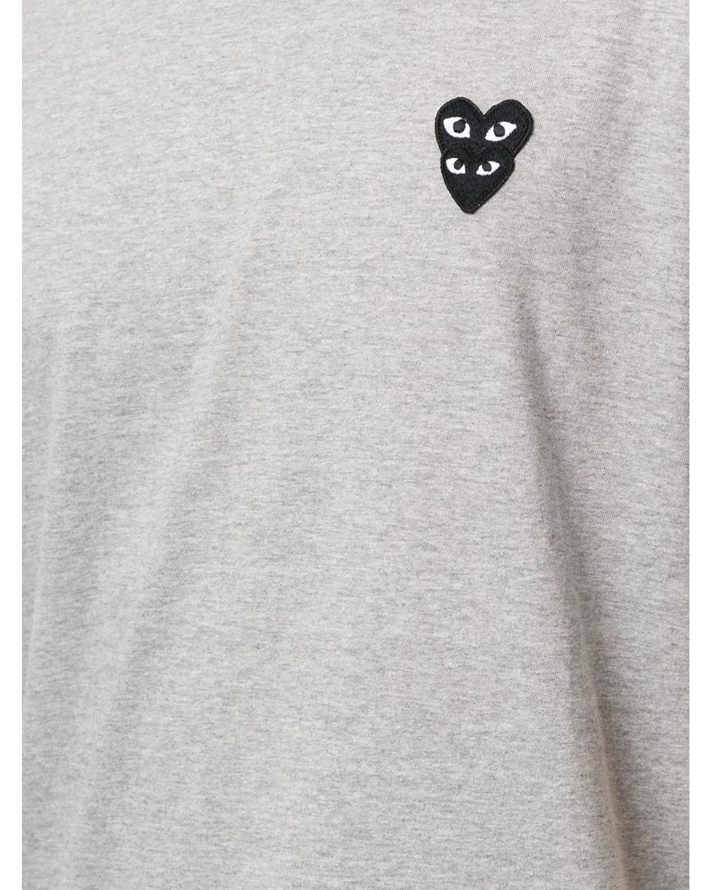 COMME DES GARÇONS PLAY Gray Logo Patch T-Shirt for men