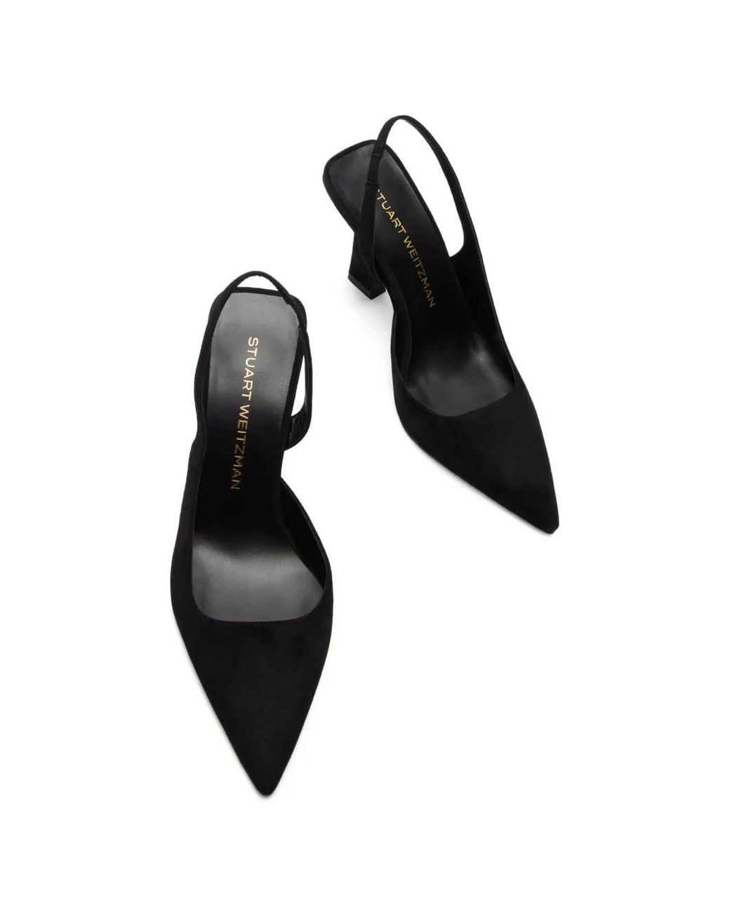 Stuart Weitzman Black Vinnie Pointed D'Orsay Slingback Pumps