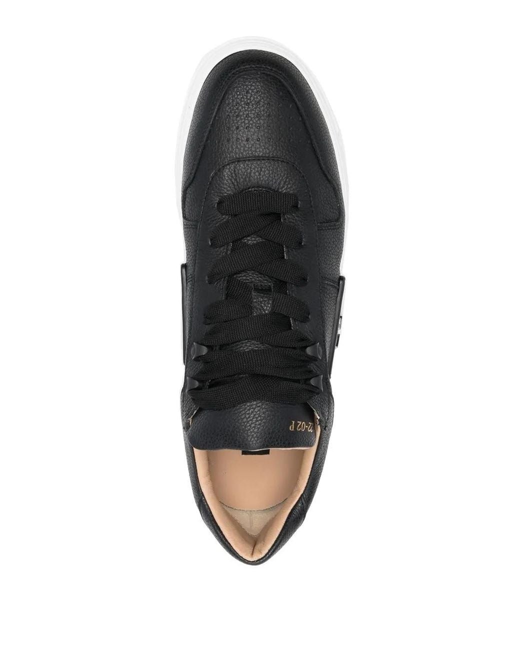 Philipp Plein Black Hexagonal Low-Top Sneakers
