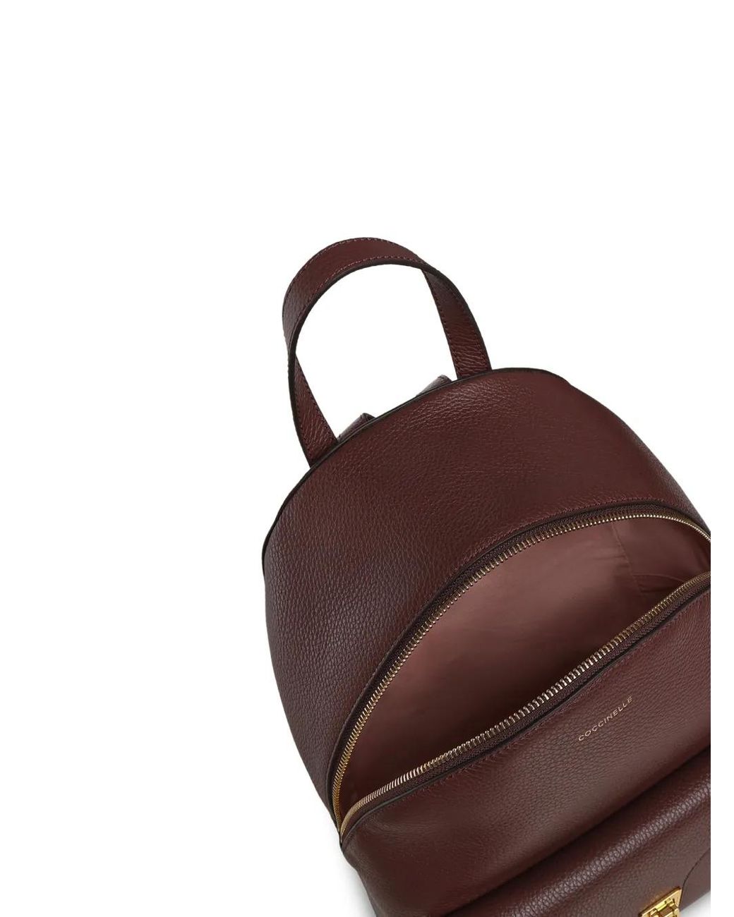 Coccinelle Brown Grainy Leather Backpack