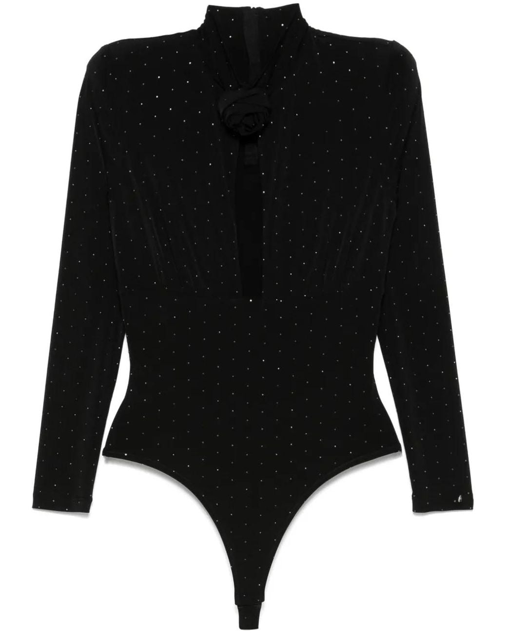 Nissa Black Embellished Bodysuit