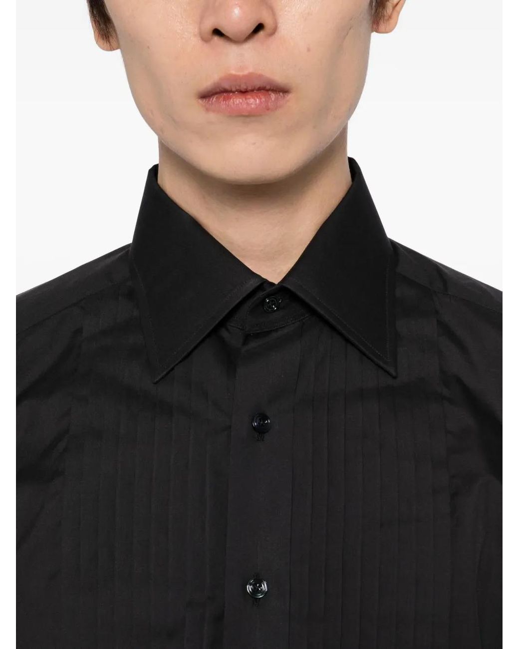 Tom Ford Black Cocktail-Voile Cotton Shirt for men