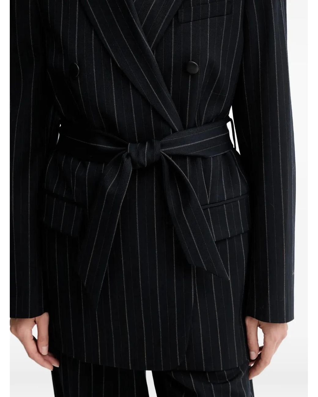 Rag & Bone Black Pinstripe Double-Breasted Blazer