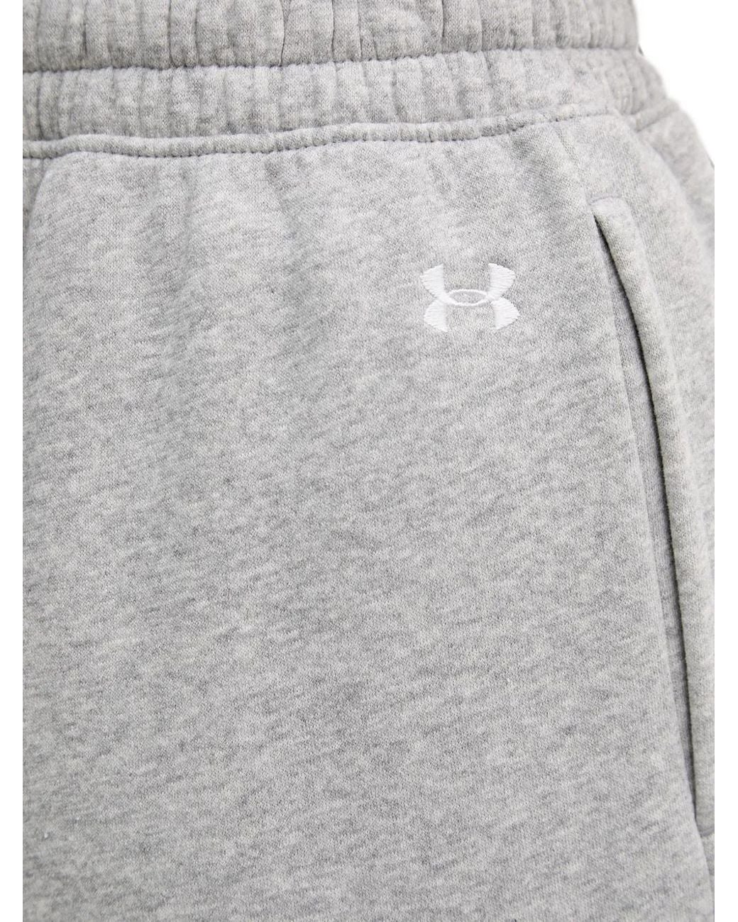 Under Armour Gray Rival Fleece Script Pleated Wide-Leg Track Pants