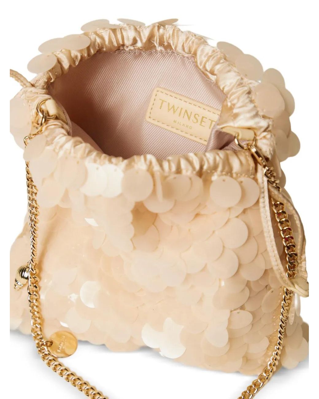 Borsa A Tracolla Con Catena di Twinset in Natural