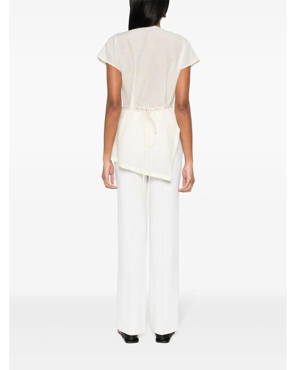Fabiana Filippi White Cap Sleeve Top