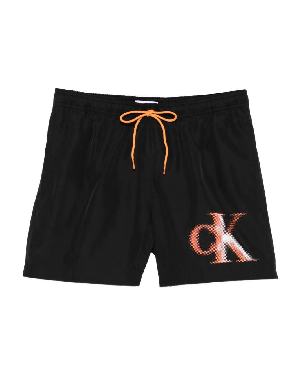 Calvin Klein Black Logo Drawstring Swim Shorts for men