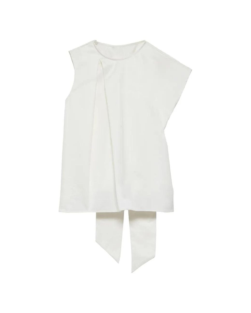 J.W. Anderson White Draped-Detail Top