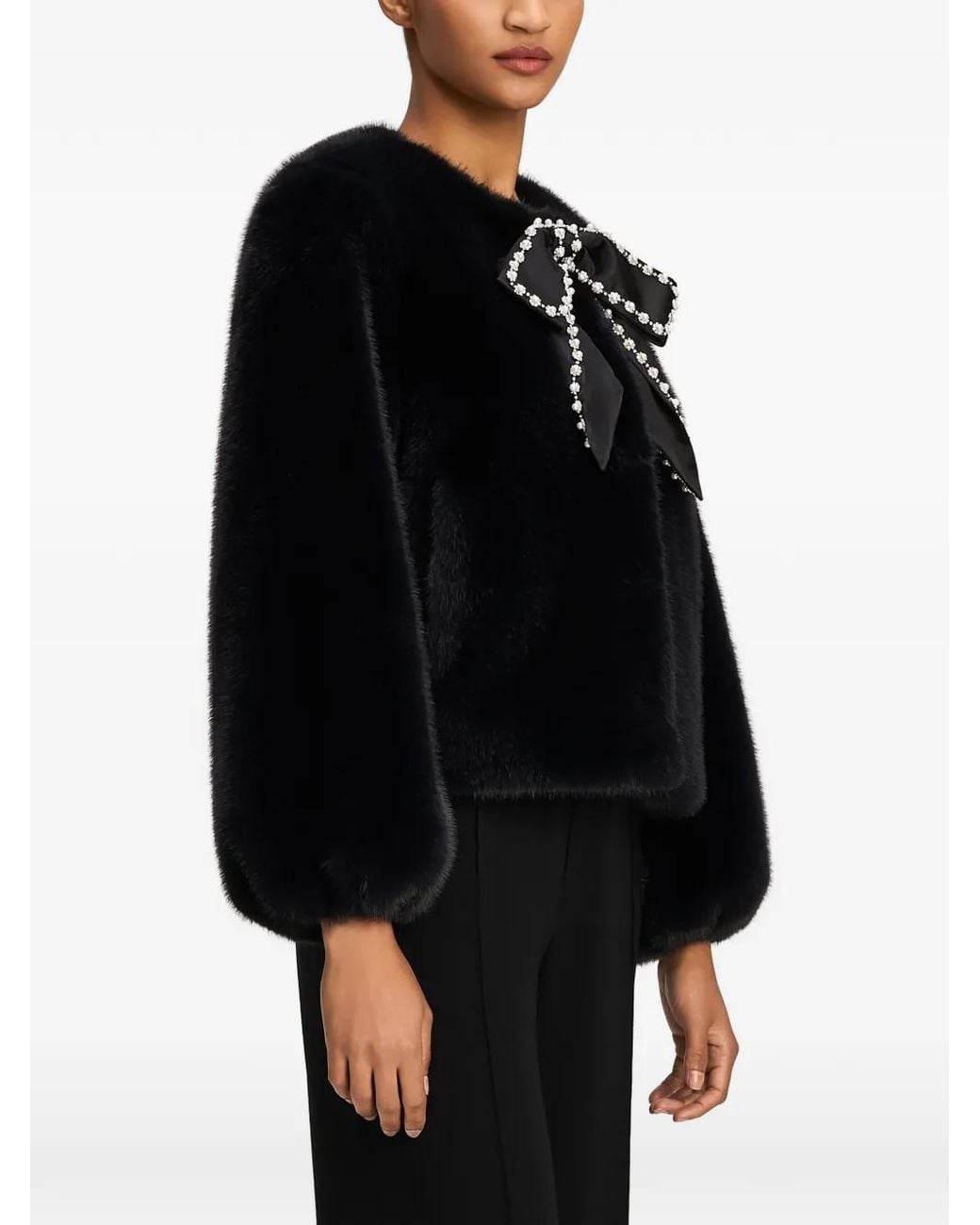 Cinq À Sept Black Benson Faux-Mink Jacket