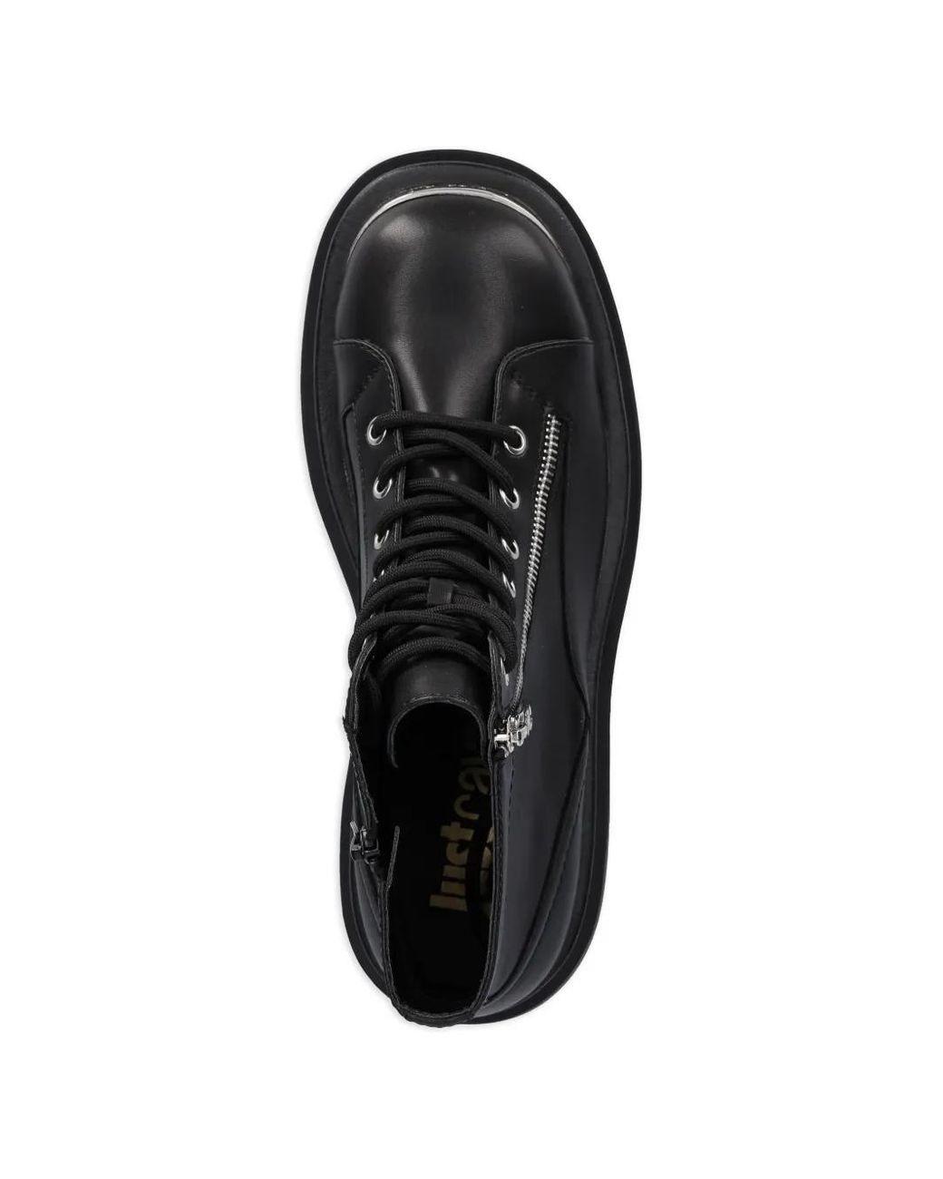 Just Cavalli Black Side-Zip Lace-Up Boots for men