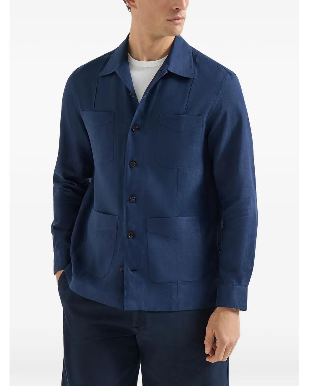 Brunello Cucinelli Blue Shirt for men