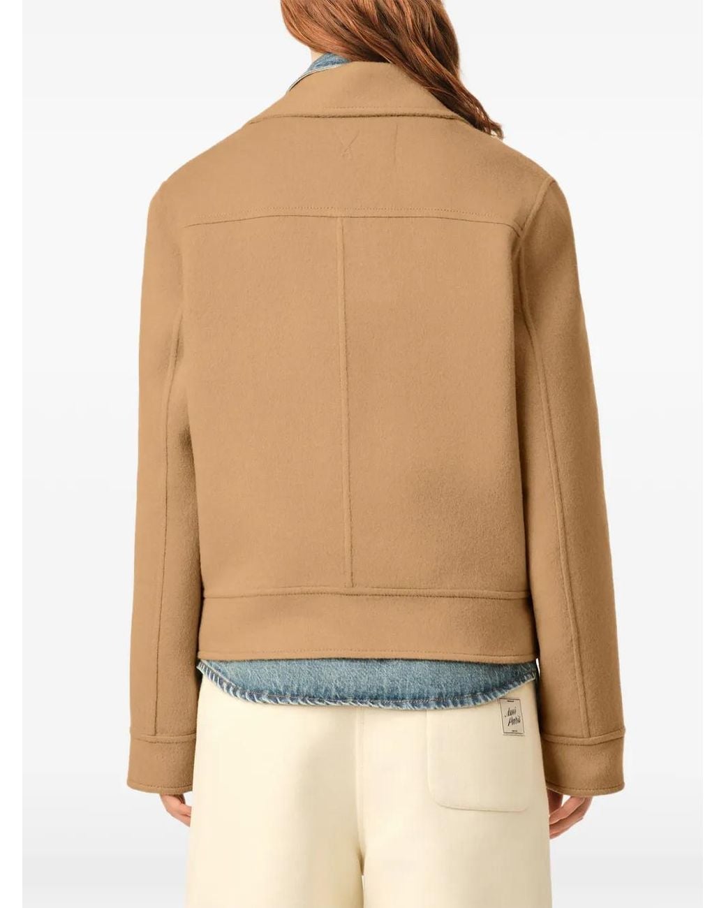 AMI Natural Button-Down Wool And Cashmere Jacket