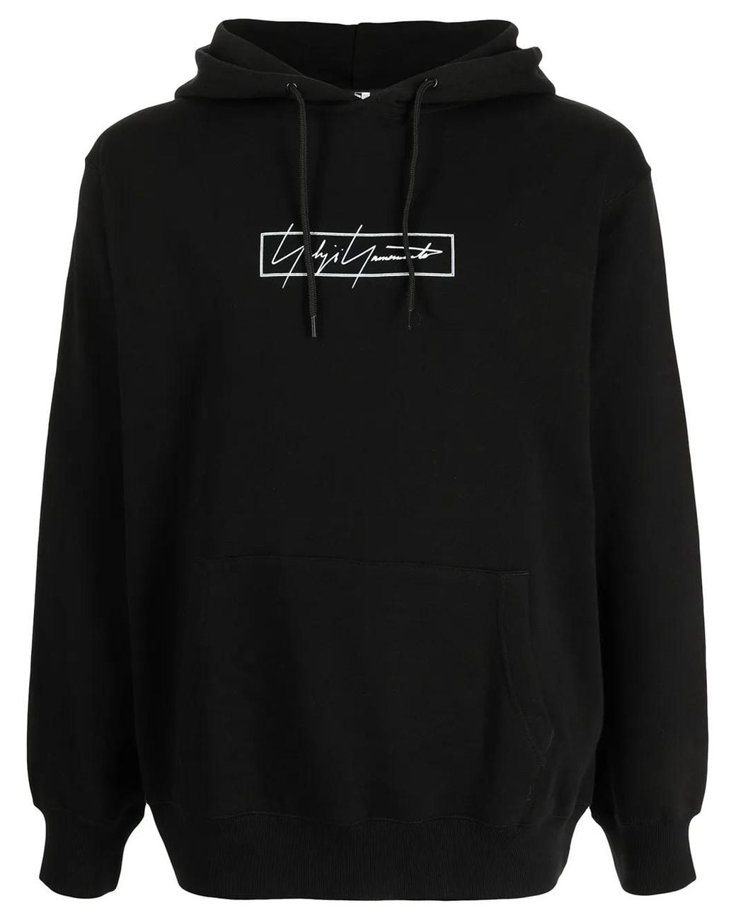 Yohji Yamamoto Black Logo-Print Hoodie for men